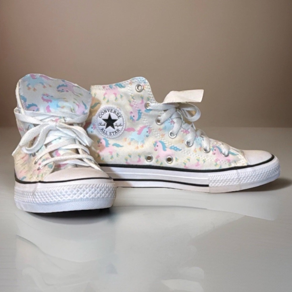 New Converse Chuck Taylor Hi Unicorn White Kids Size 5 Women’s 7 No Box ~NWOT~